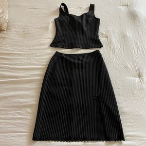 Striped top + skirt set 🖤 Size M.